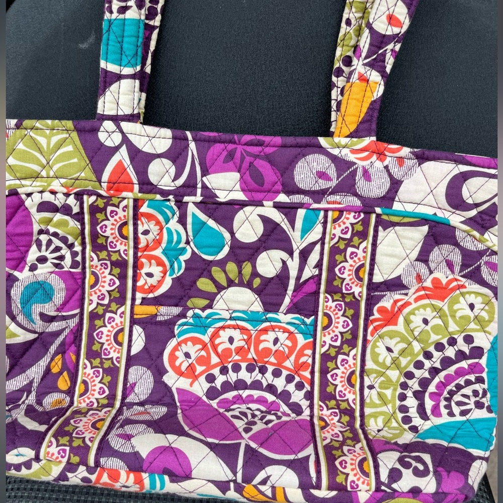 Vera Bradley plum crazy purse shoulder bag purple - Picture 5 of 9
